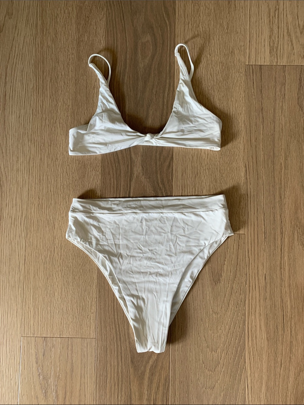 White High-Waist Bikini Set - Classic Women Swim